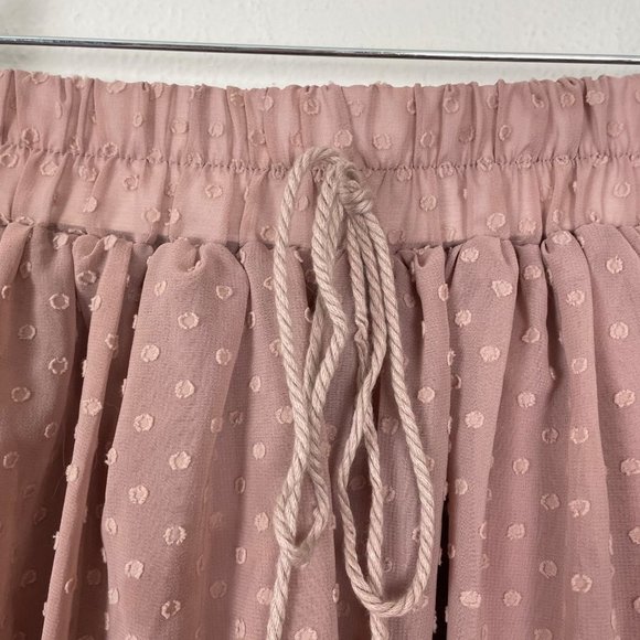 NWT Simplee Sz S Blush Pink Swiss Polka Dot Elastic Waist Balletcore‎ Skirt - Picture 3 of 8
